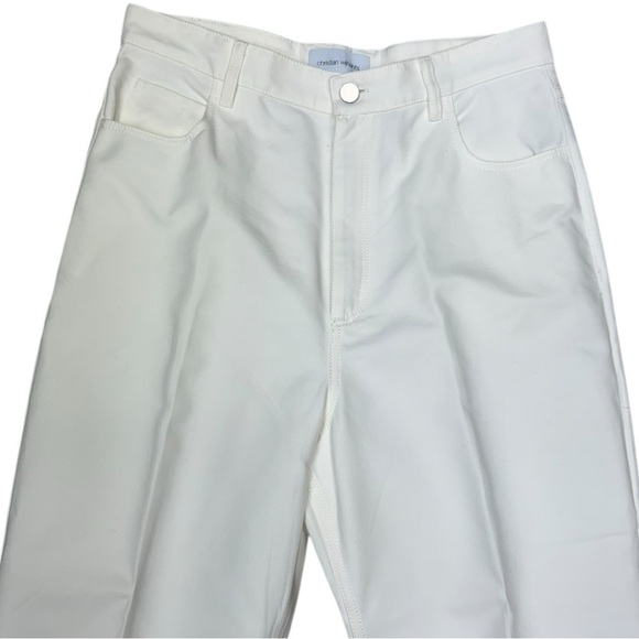 Christian Wijnants Pelanac Cropped Wide Leg Trousers - White Denim, Size 8 - Picture 4 of 15